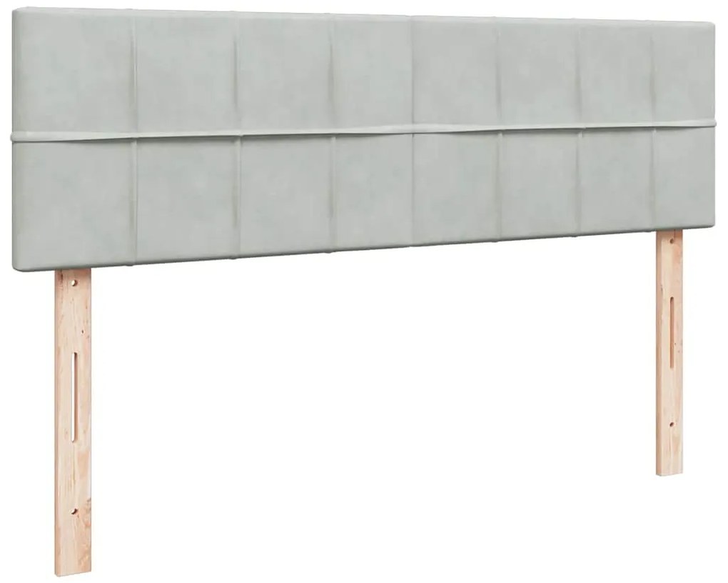Estrutura cama otomana colchões 160x200cm veludo cinzento claro