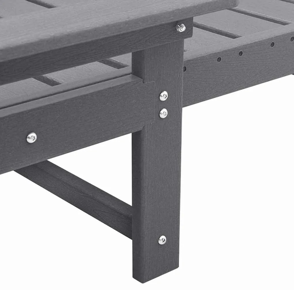 Espreguiçadeira Cinzento-claro 53x162x98.5 cm HDPE