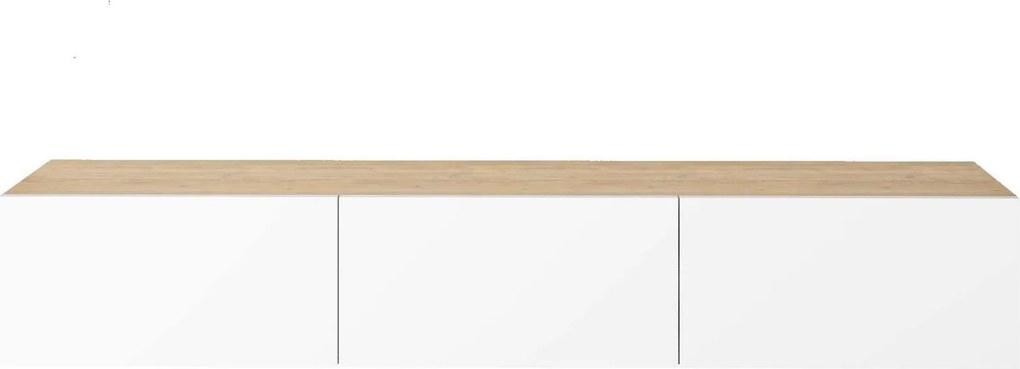 Móvel de TV "Maximus" de Parede – Branco e Carvalho Safira – 180 x 30