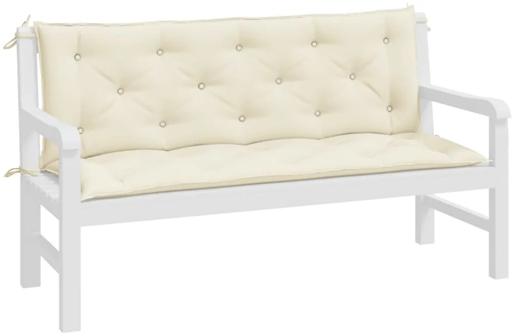 Almofadões banco jardim 2 pcs tecido oxford branco nata