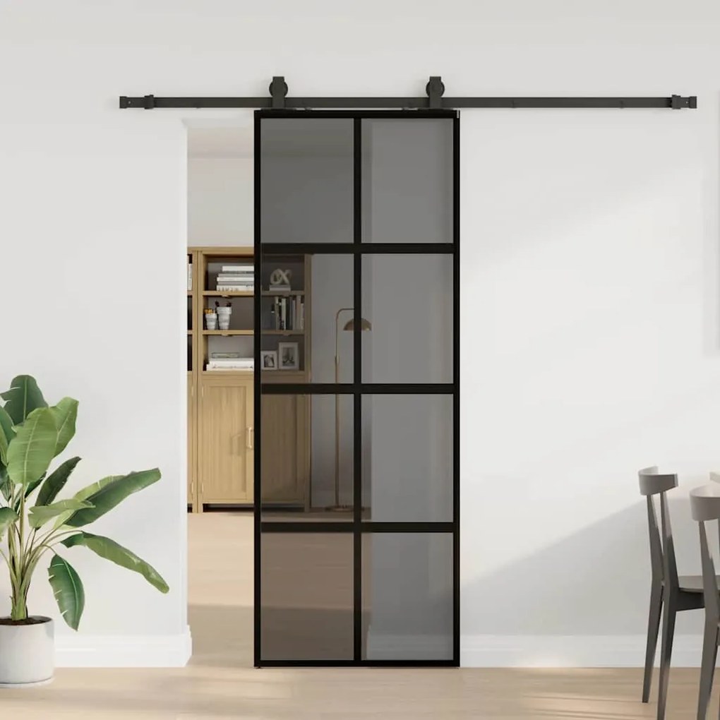 vidaXL Porta deslizante c/ conj. ferragens 76x205 cm vidro temperado