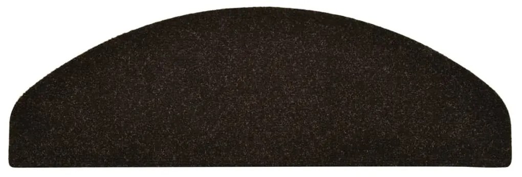 Tapetes escada autoadesivos 5 pcs 65x21x4cm castanho-escuro