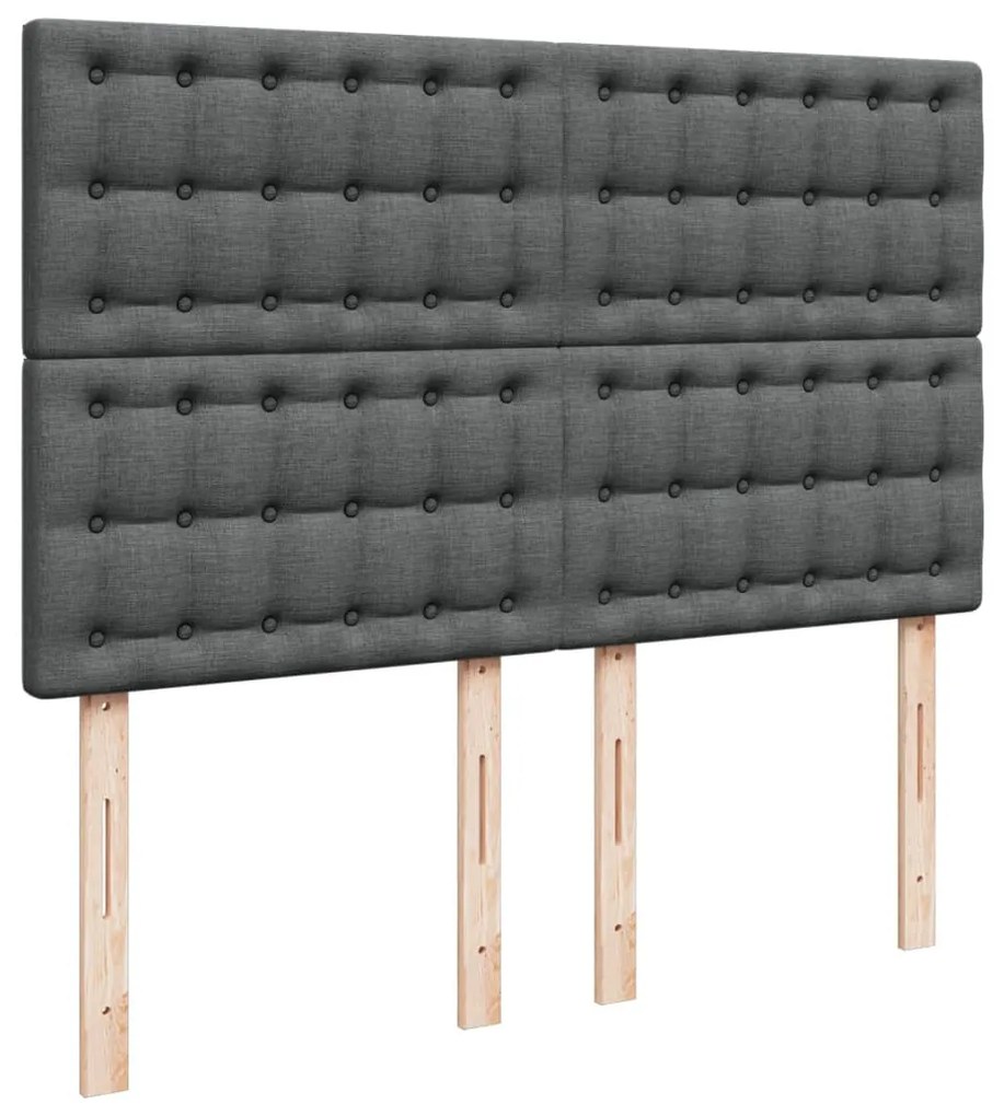 Cama com molas/colchão 140x200 cm tecido cinzento-escuro