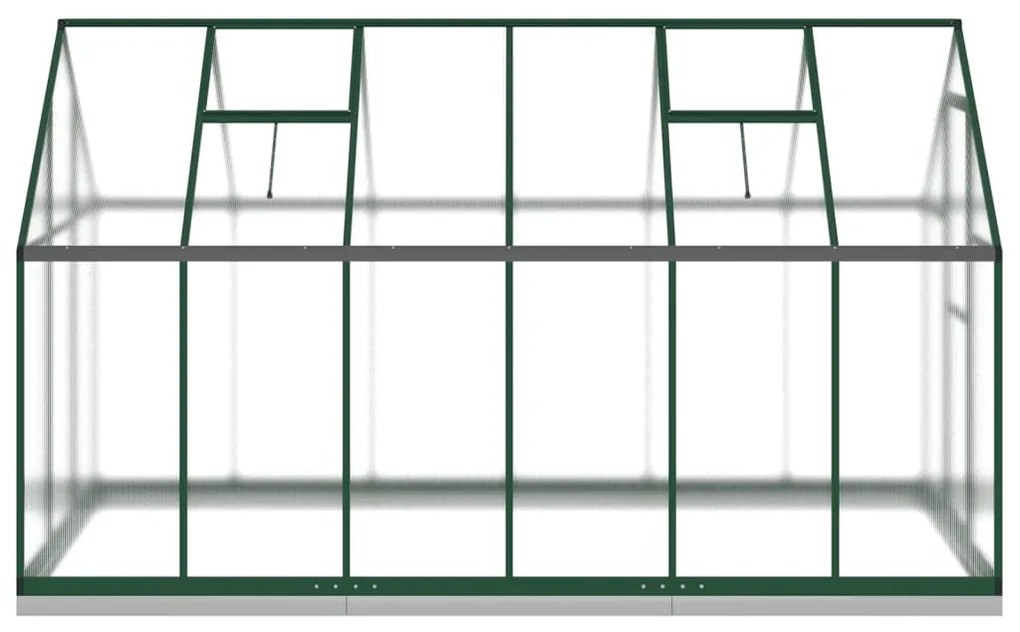 Estufa com estrutura base 334x169x202 cm alumínio verde