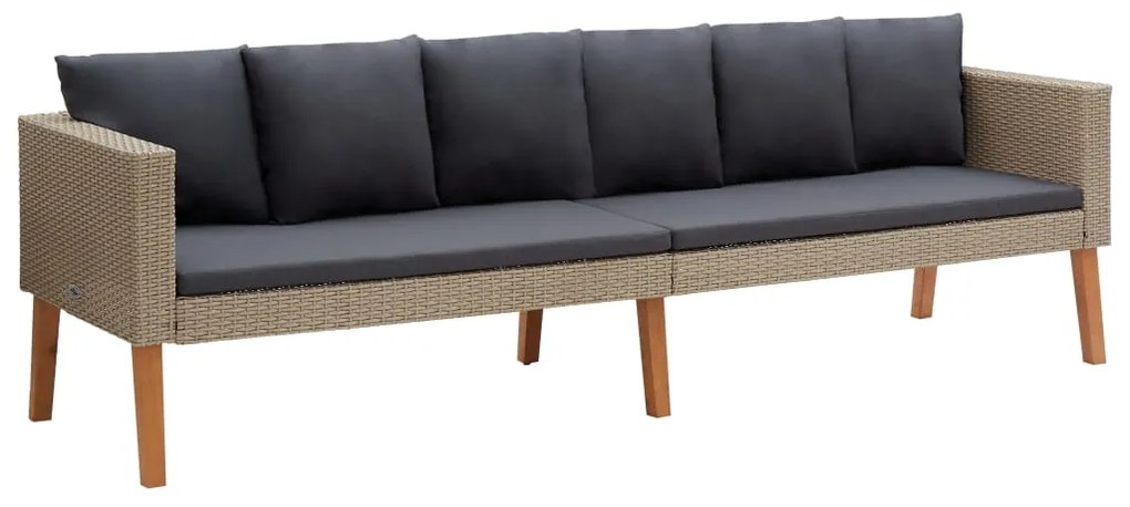 Conjunto Lounge de Jardim Connor - 2 Sofás e Mesa de Centro - Bege e C