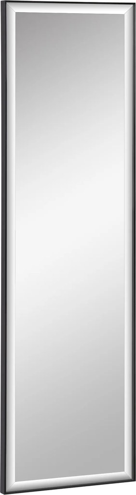 HOMCOM Espelho de Parede Grande 120x35 cm Moldura Alumínio Preta Película de Segurança | Aosom Portugal