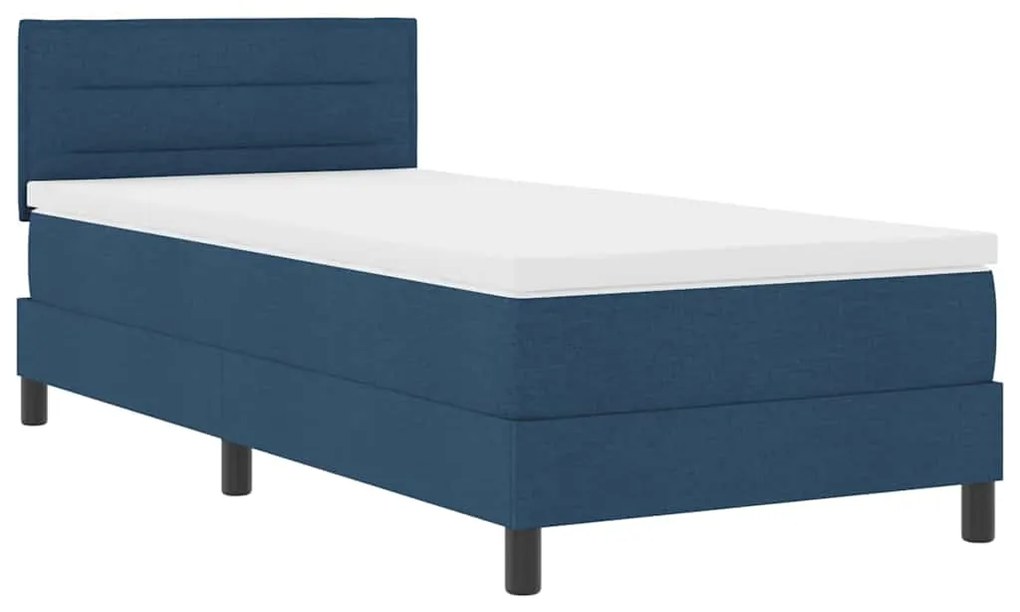 Cama Box Spring com Colchão Azul 90x200 cm Tecido