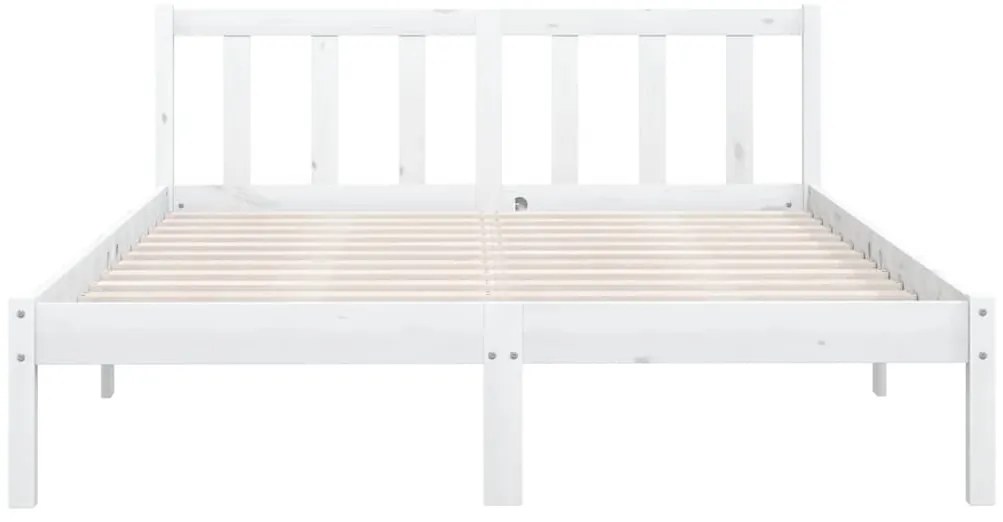 Estrutura de cama em pinho maciço 160x200 cm branco