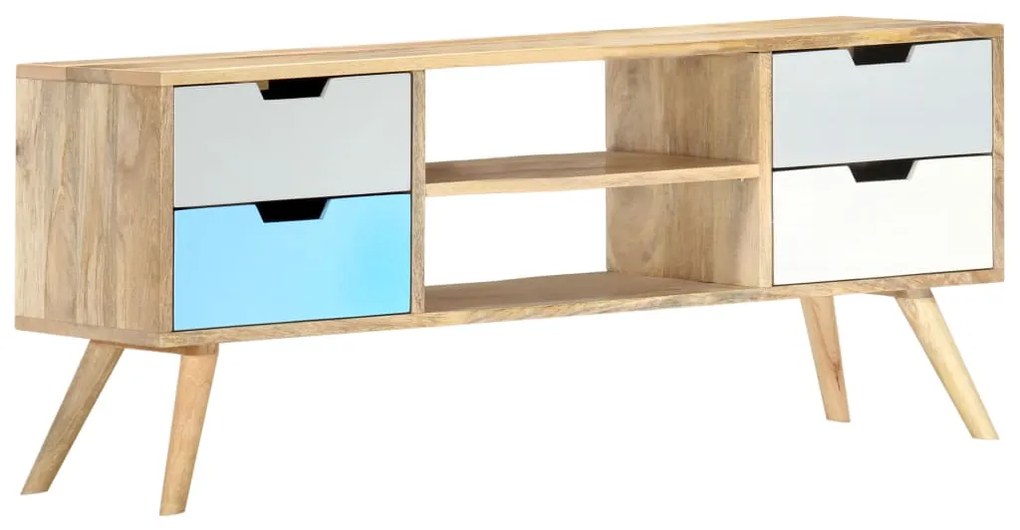 Móvel de TV 110x35x48 cm madeira de mangueira maciça