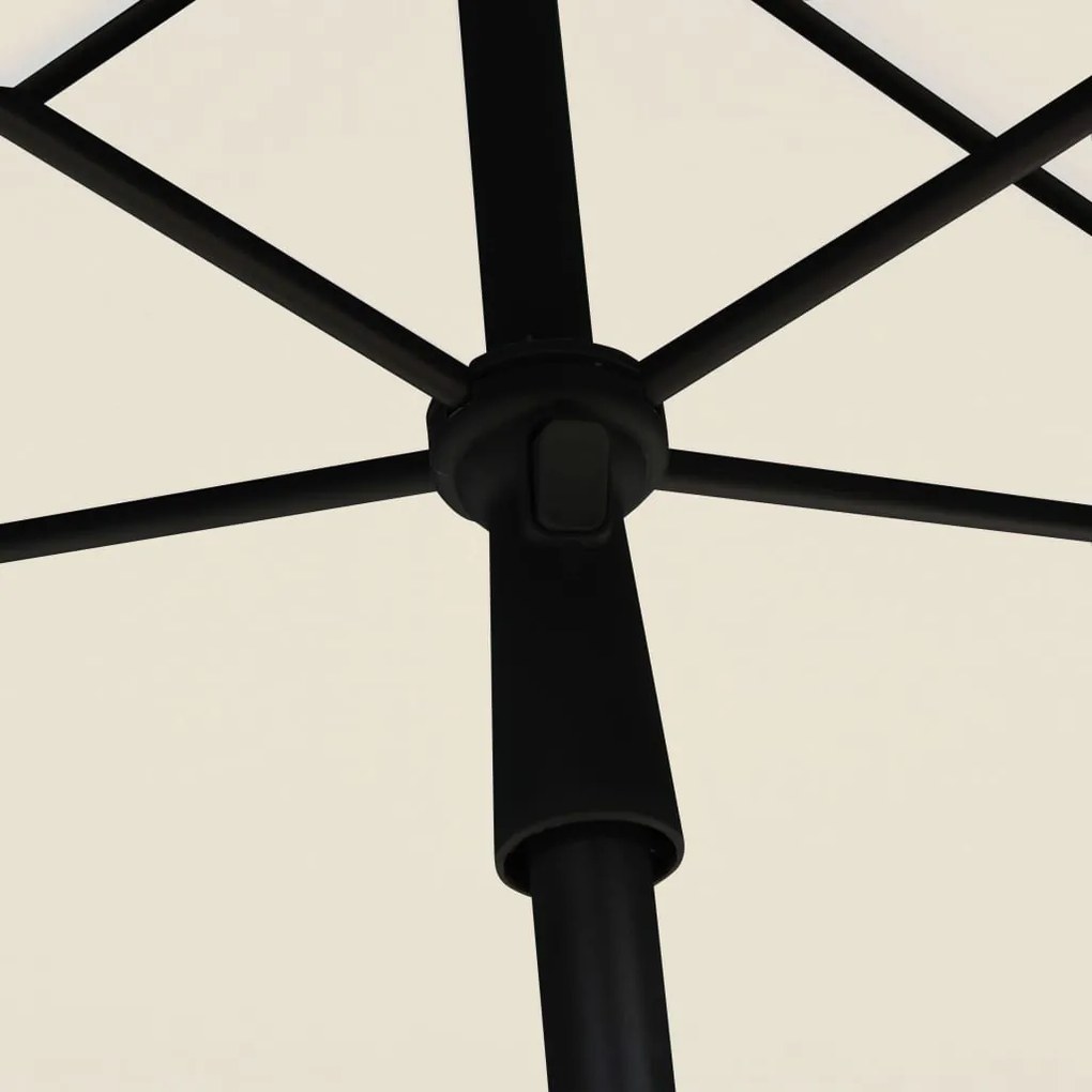 Guarda-sol de jardim com mastro 210x140 cm cor areia