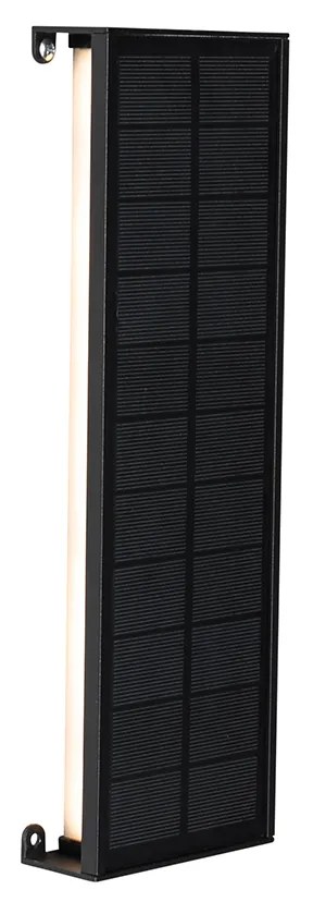 Candeeiro de Parede Exterior Preto 30 cm com LED Dimerizável em 4 Passos com Energia Solar - Serena Moderno