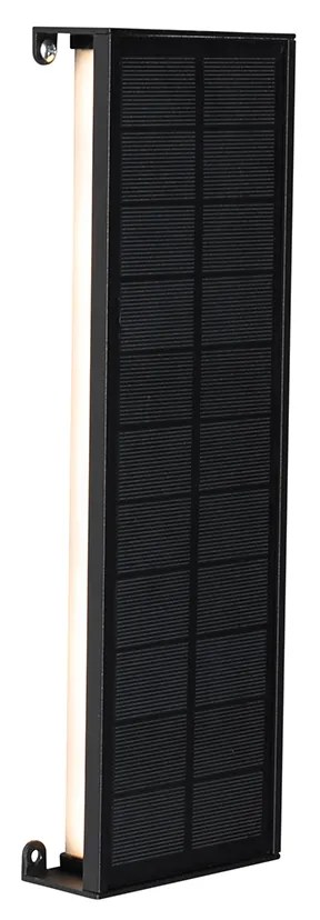 Candeeiro de Parede Exterior Preto 30 cm com LED Dimerizável em 4 Passos com Energia Solar - Serena