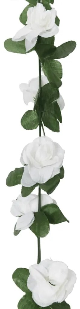 Grinaldas de flores de Natal 6 pcs 250 cm branco