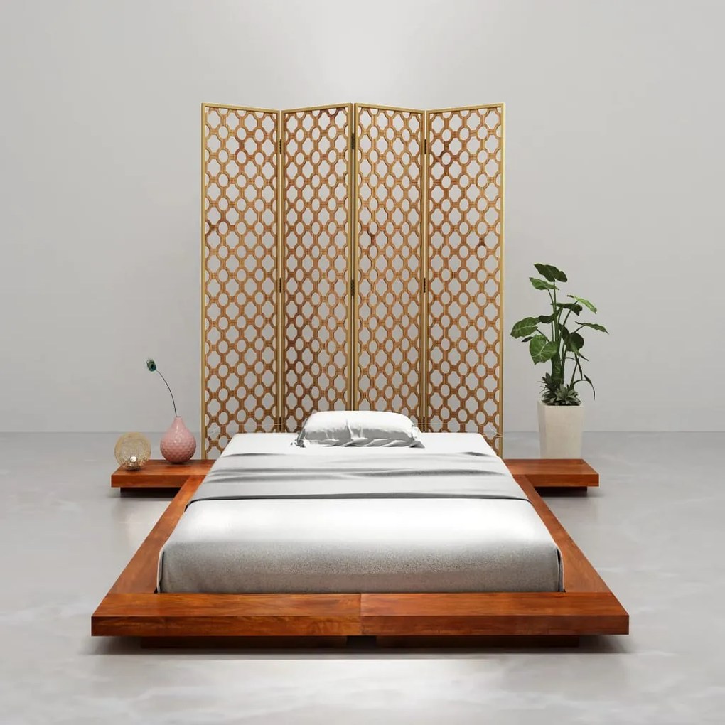 Estrutura p/ futon japonês madeira acácia maciça 100x200 cm