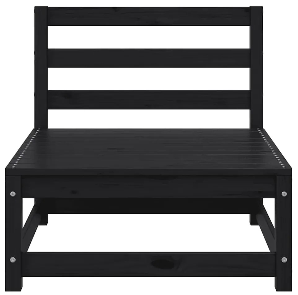 2 pcs conjunto lounge de jardim pinho maciço preto