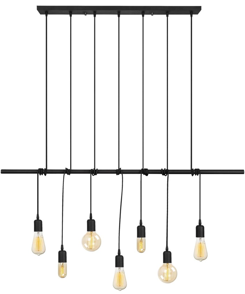 Candeeiro de Teto Salkım – Preto – 120 x 10 cm