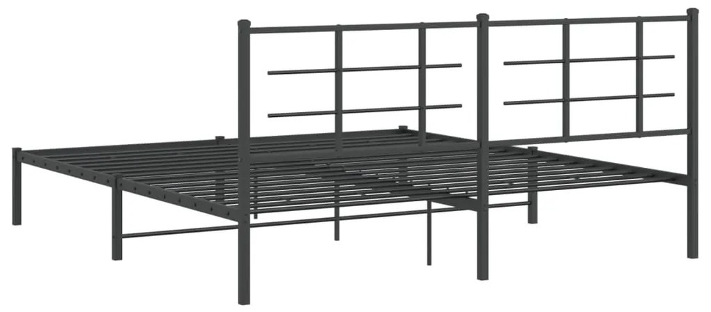 Estrutura de cama com cabeceira 183x213 cm metal preto