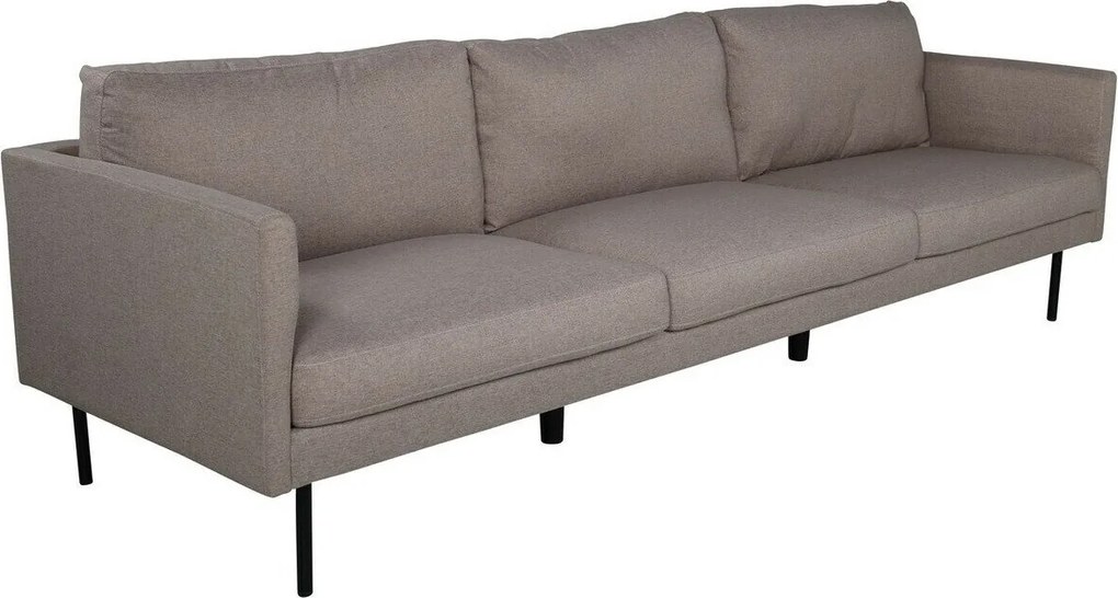 Sofá Fercame 103, Número de lugares: 5, Castanho, Preto, 262x80x80cm, 52 kg, Tecido, Pernas: Metal