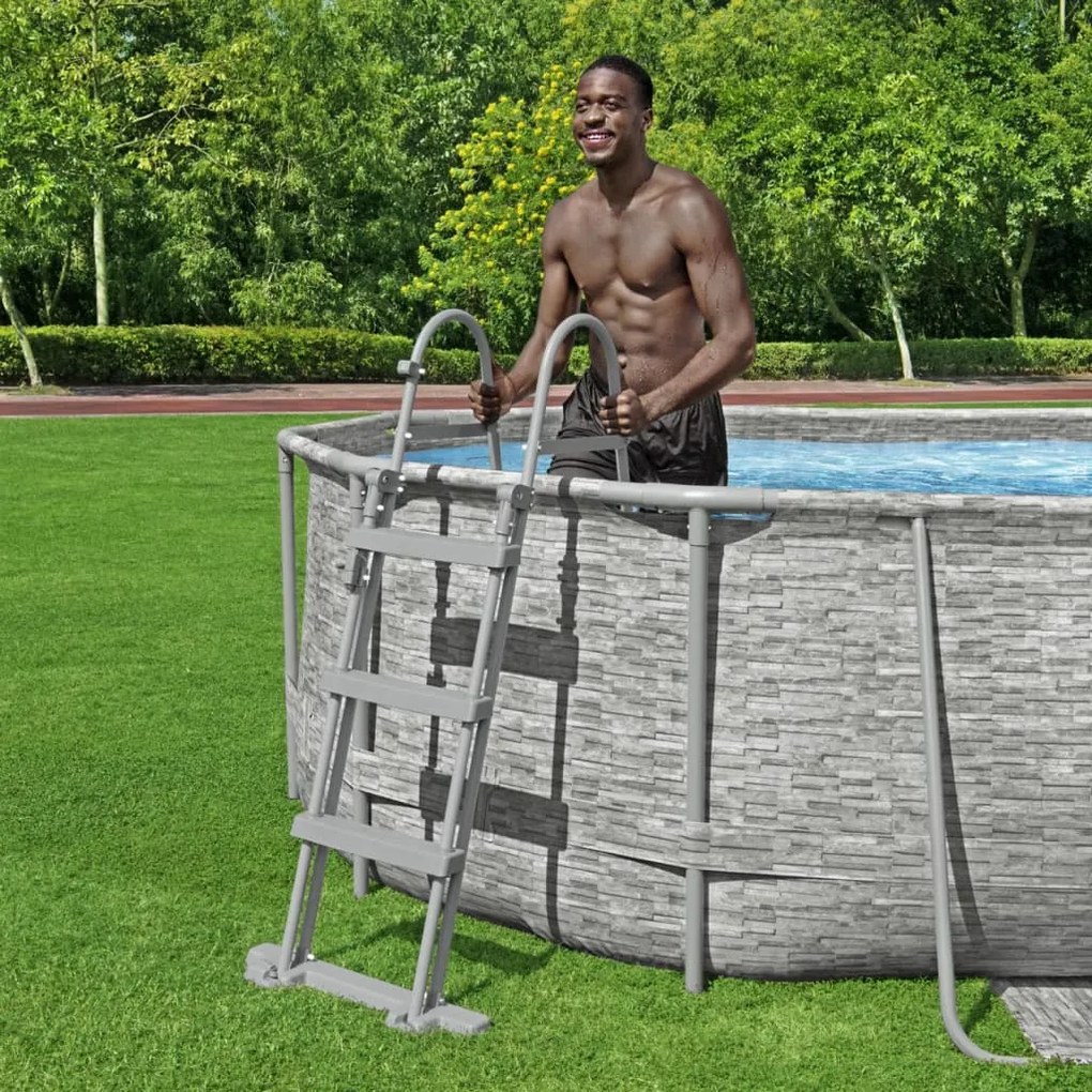 93327 Bestway Escada para piscina Flowclear com 4 degraus 107 cm