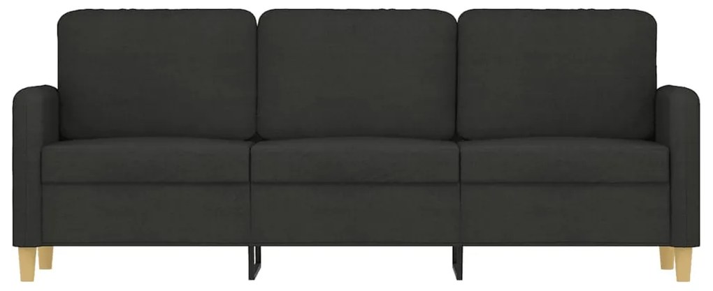 Sofá de 3 Lugares Chloé - Em Tecido - Cor Preto - 198x77x80 cm - Com o