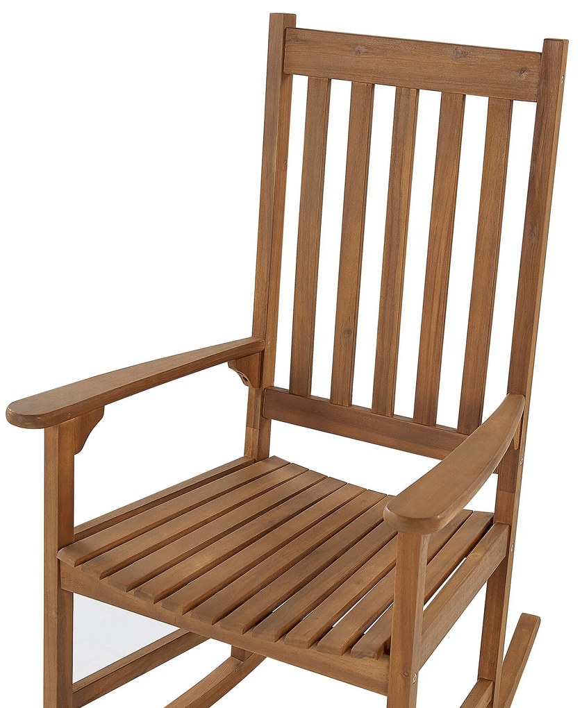 Cadeira de baloiço em madeira de acácia clara BOJANO Beliani