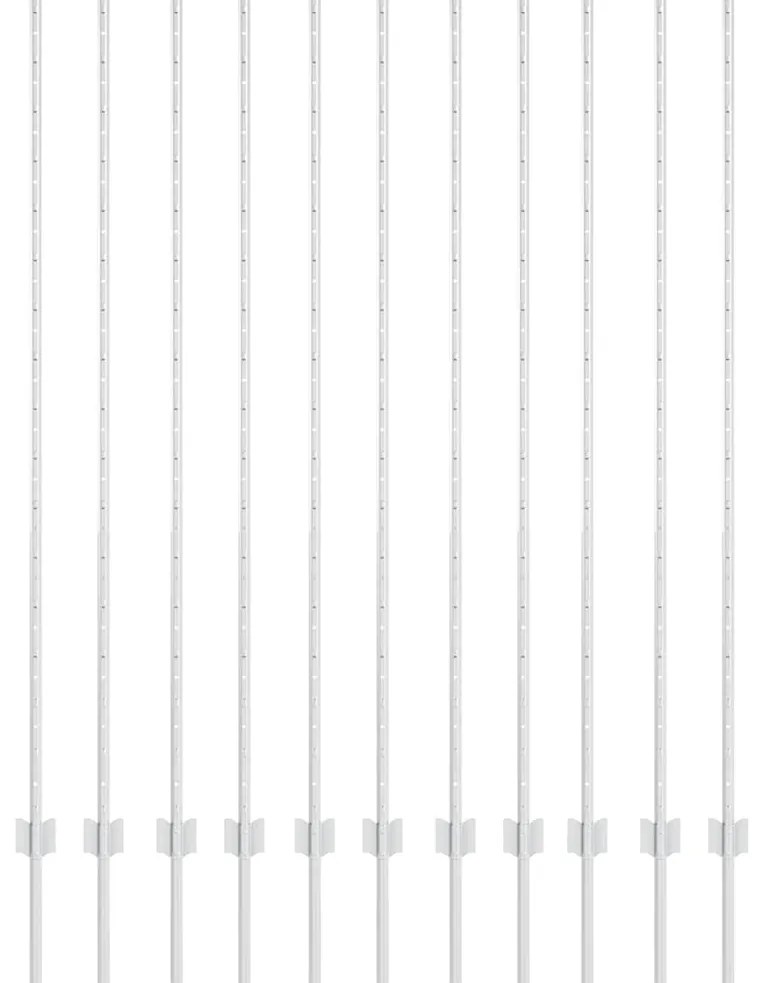 Postes de Cerca 22 pcs Canal U 160 cm em Aço Galvanizado