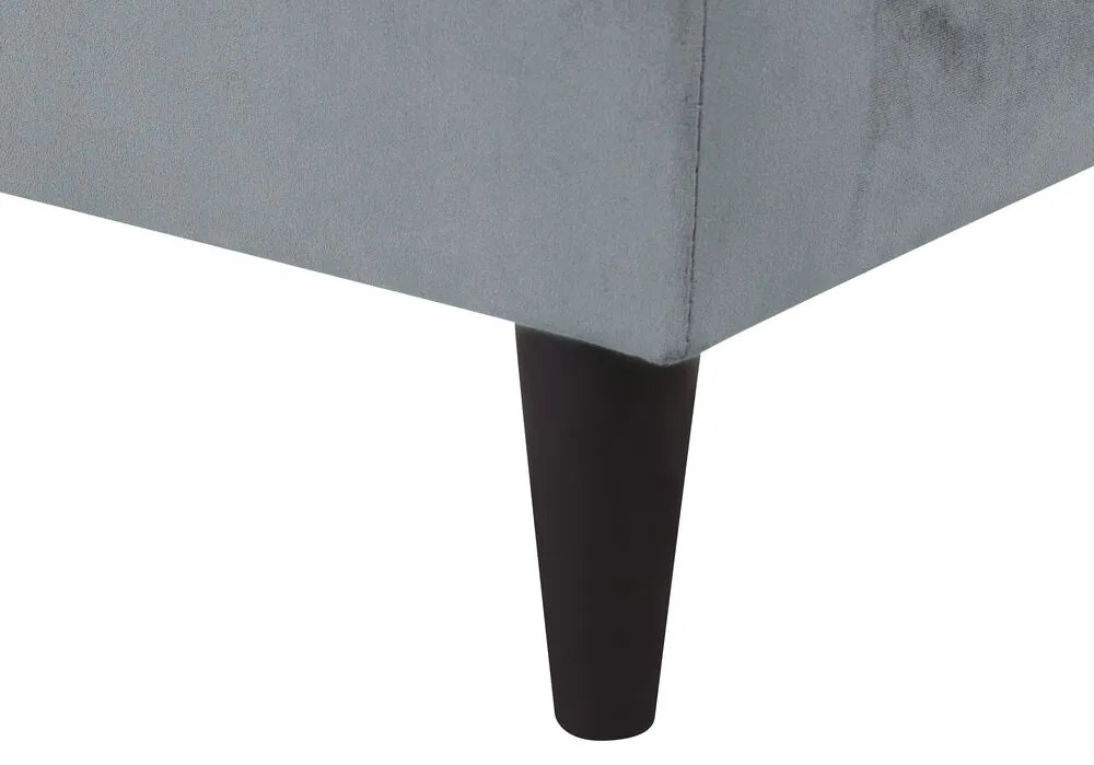Chaise-longue à direita em veludo cinzento claro LUIRO Beliani