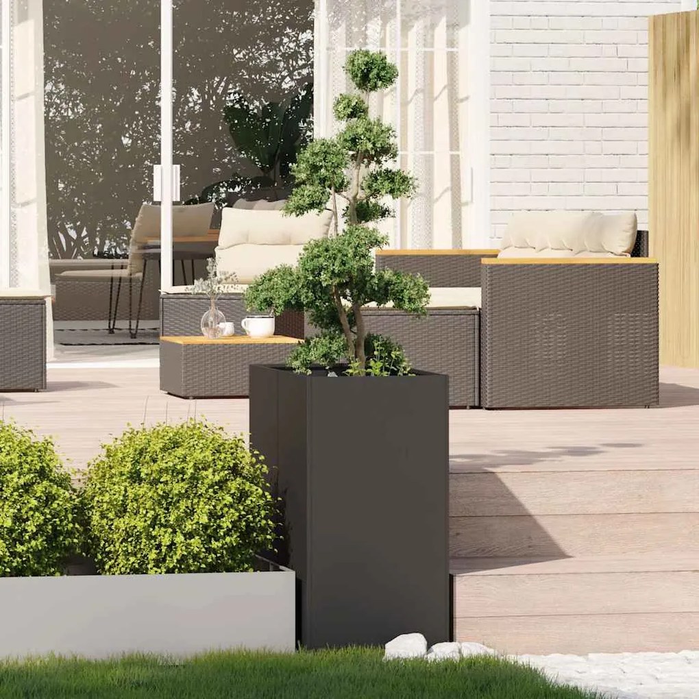 Vaso floreira 40x80x80 cm aço preto