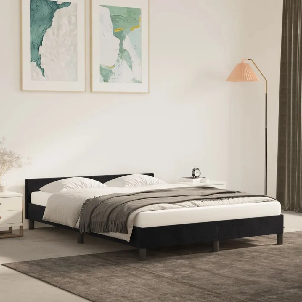 vidaXL Estrutura de cama sem colchão 140x200 cm veludo preto