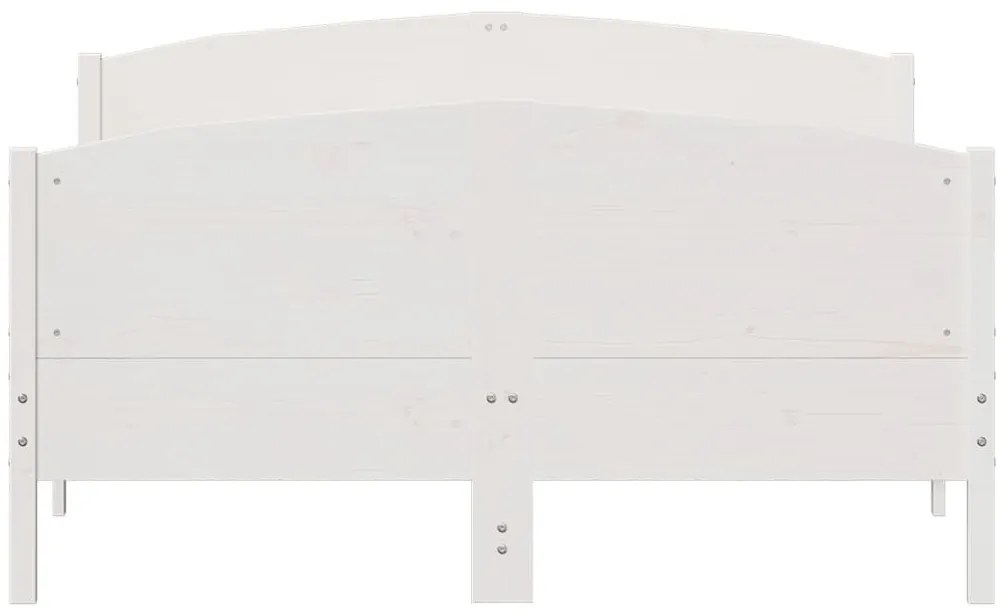 Cama sem colchão 120x200 cm madeira de pinho maciça branco