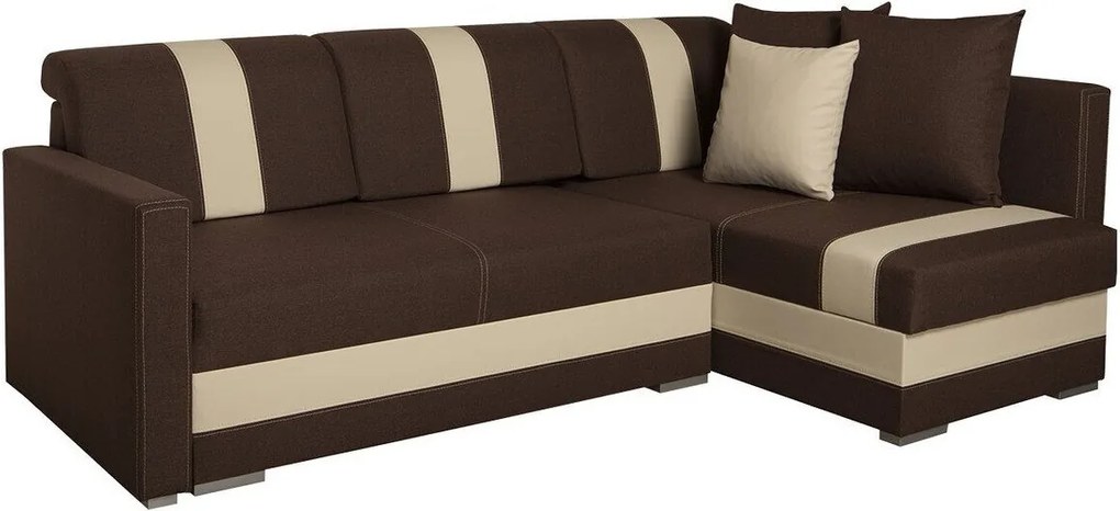 Sofá de canto Edinburg 100, Cama com arrumação, 230x155x82cm, 115 kg, Pernas: Plástico