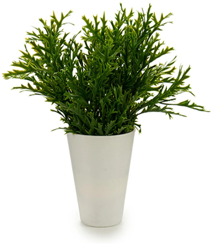 Vaso Planta Artificial Branco 13X13X25cm