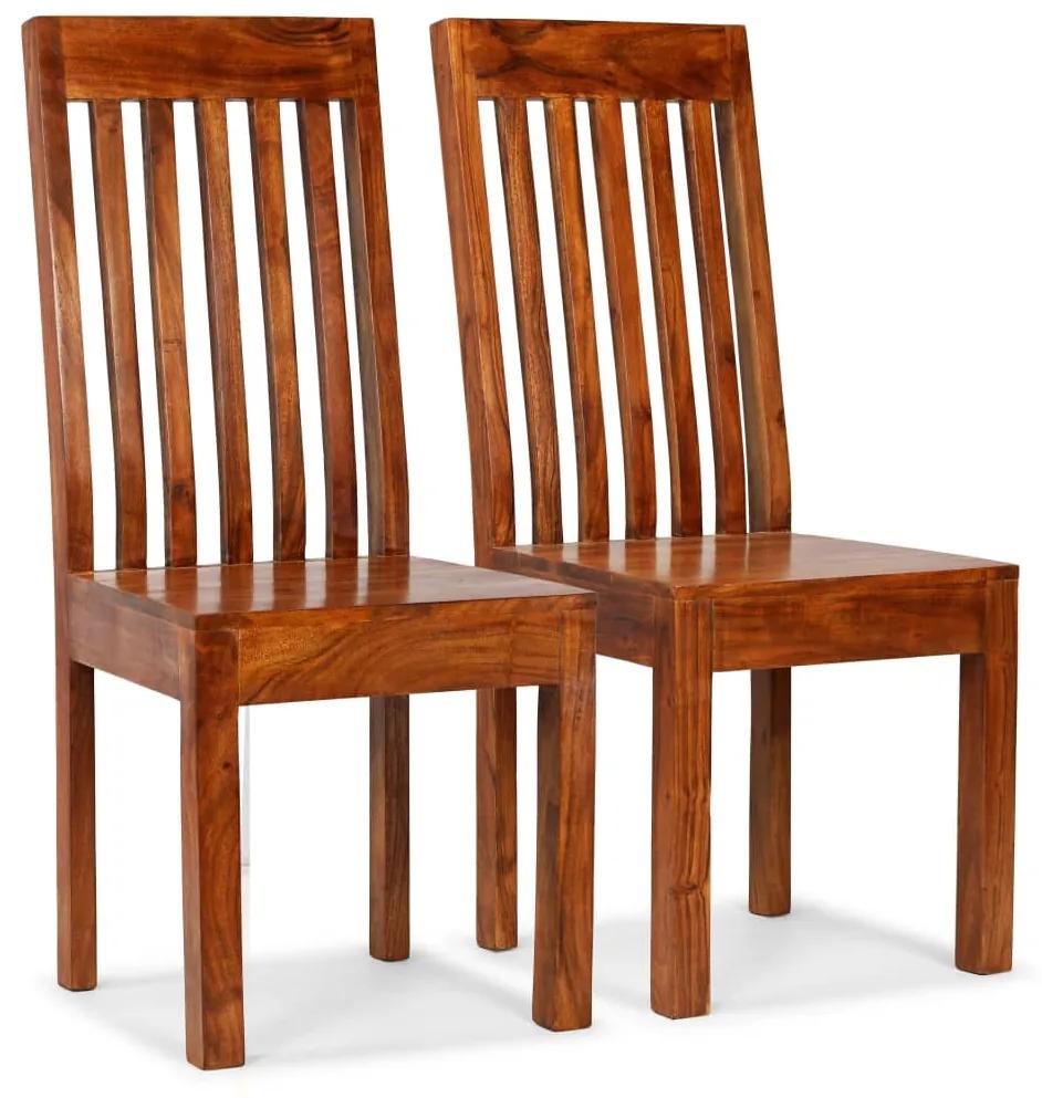 245645 vidaXL Cadeiras jantar modernas 2 pcs madeira maciça + acabamento mel