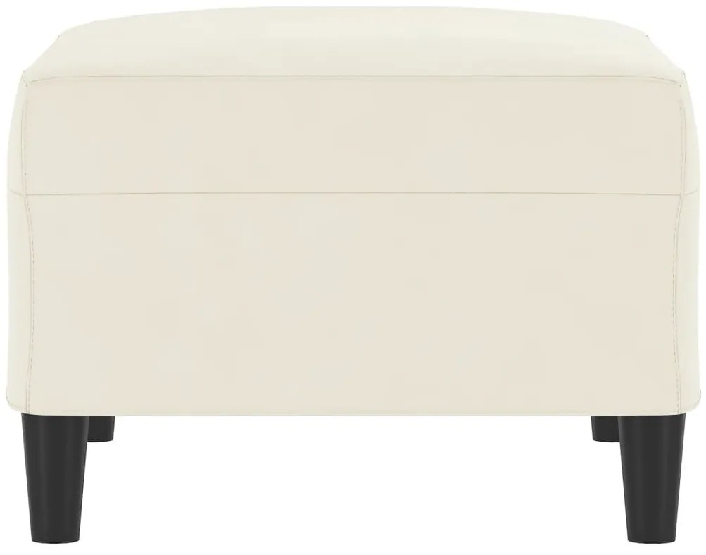 Apoio de pés 70x55x41 cm veludo cor creme