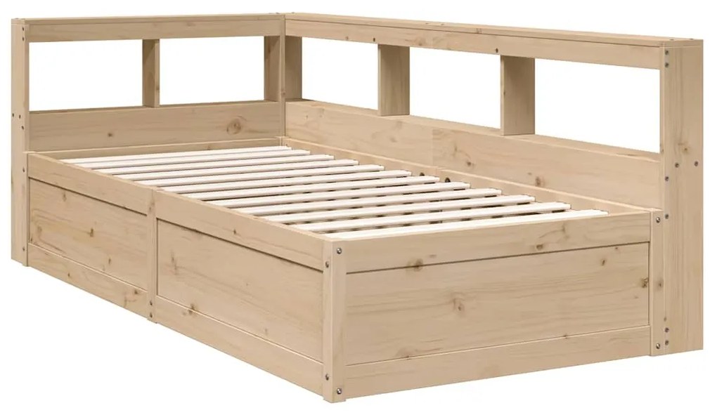 Cama com estante sem colchão 90x190 cm pinho maciço