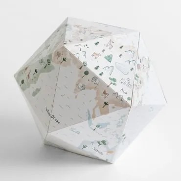 Mapa Mundial 3d Dorian Kids Cores Naturais - Sklum
