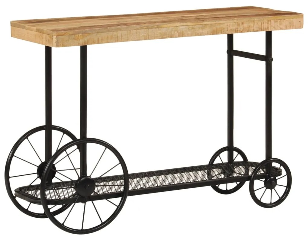 vidaXL Armário consola 112x36x76cm madeira de mangueira maciça e ferro