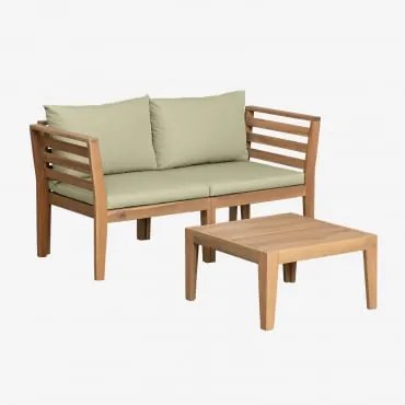 Conjunto De Sofá Modular De 2 Peças Filips Com Braços E Mesa De Centro Verde Cáqui - Sklum