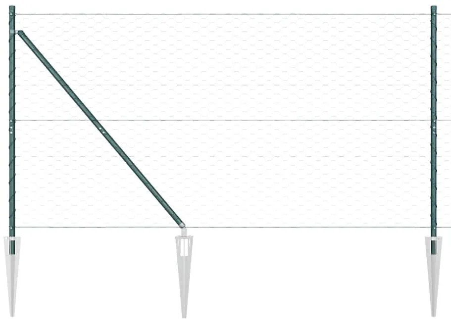 Cerca Hexagonal Verde 1.4x50 m Aço