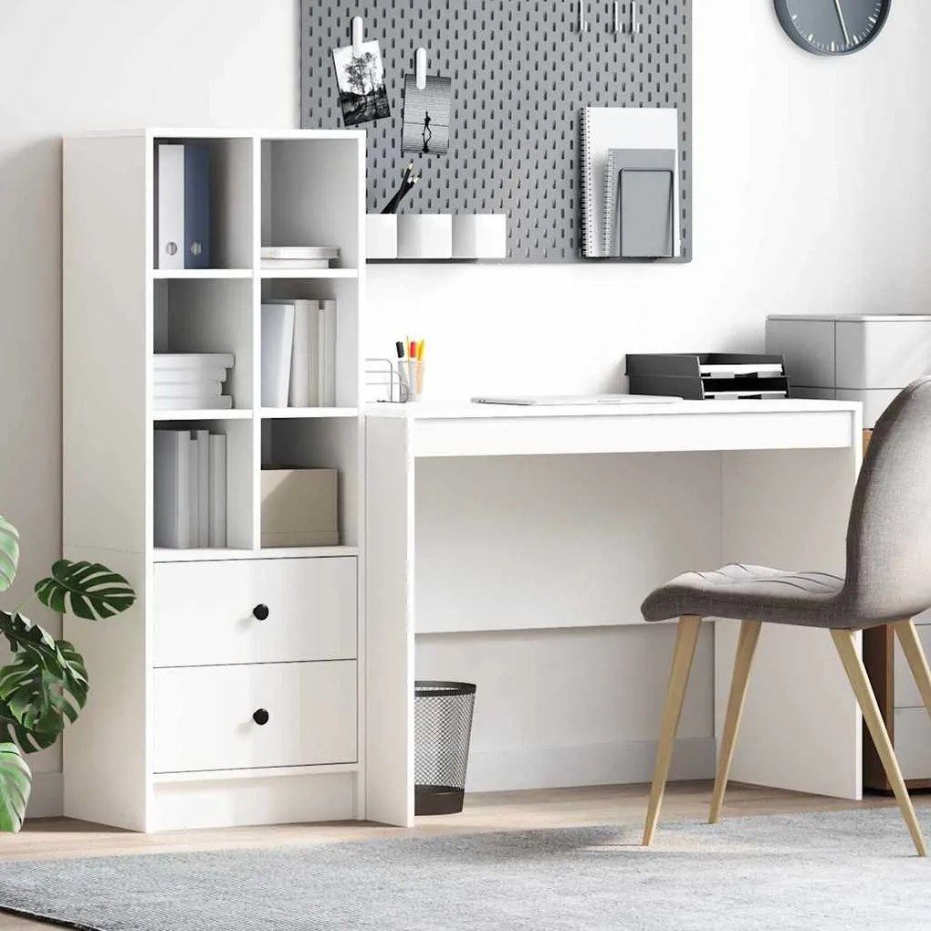 vidaXL Mesa com Armazenamento com gaveta 2 pcs Branco 100 x 50 x 76 cm