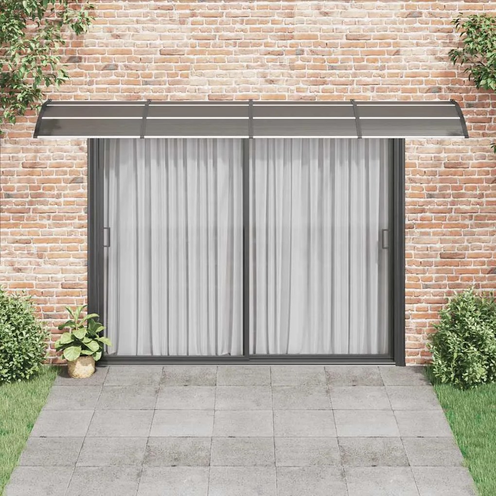 Toldo para porta 400x75 cm policarbonato preto