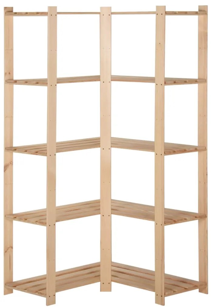 Unidade arrumação canto c/ 5 prateleiras 82,5x82,5x170 cm pinho