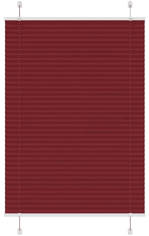Plissado Cego Bordéus Vermelho 100x150 cm Largura Tecido