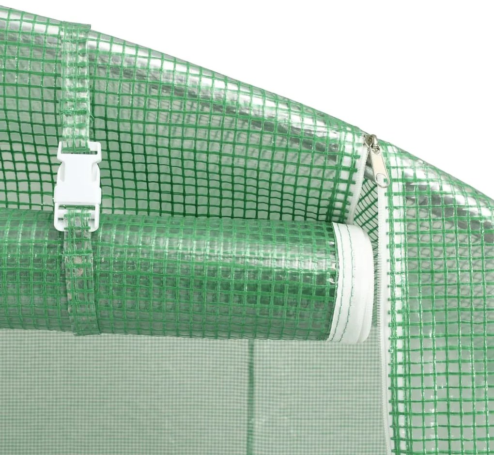 Estufa com estrutura de aço 20 m² 5x4x2,3 m verde