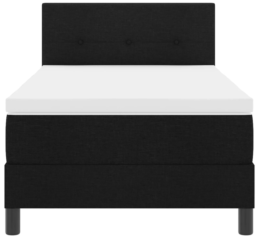 Cama Box Spring com Colchão Preto 90x190 cm Tecido