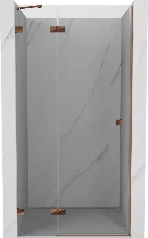 Mexen Lunar porta de duche pivotante esquerda 125 cm, transparente, ouro rosa - 834-125-000-60-00-L