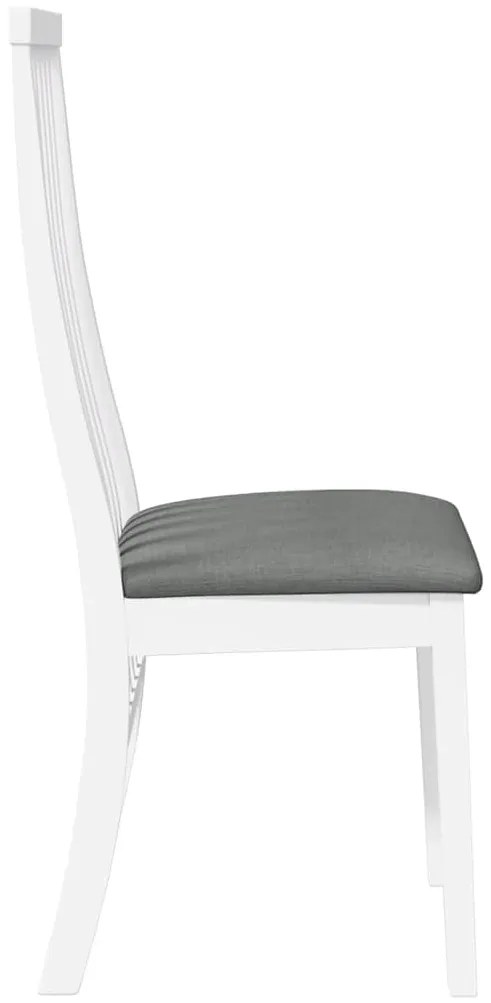 Cadeiras de jantar com almofadões 2 pcs madeira maciça branco