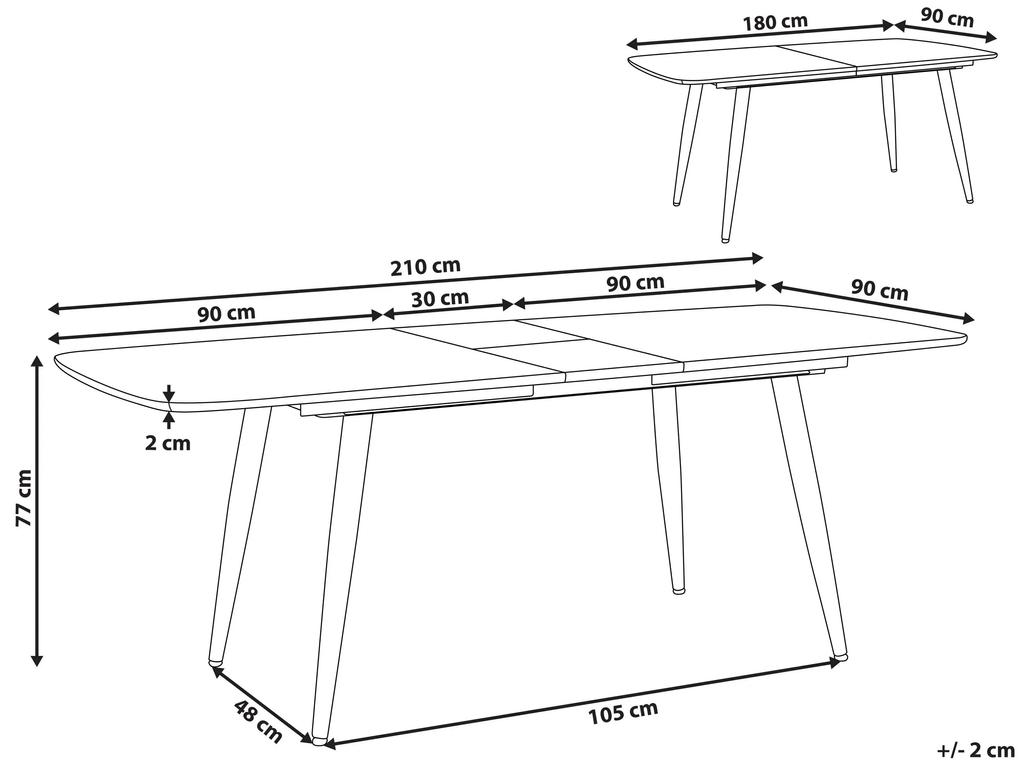 Mesa de jantar extensível castanho claro 180/210 x 90 cm HAGA Beliani