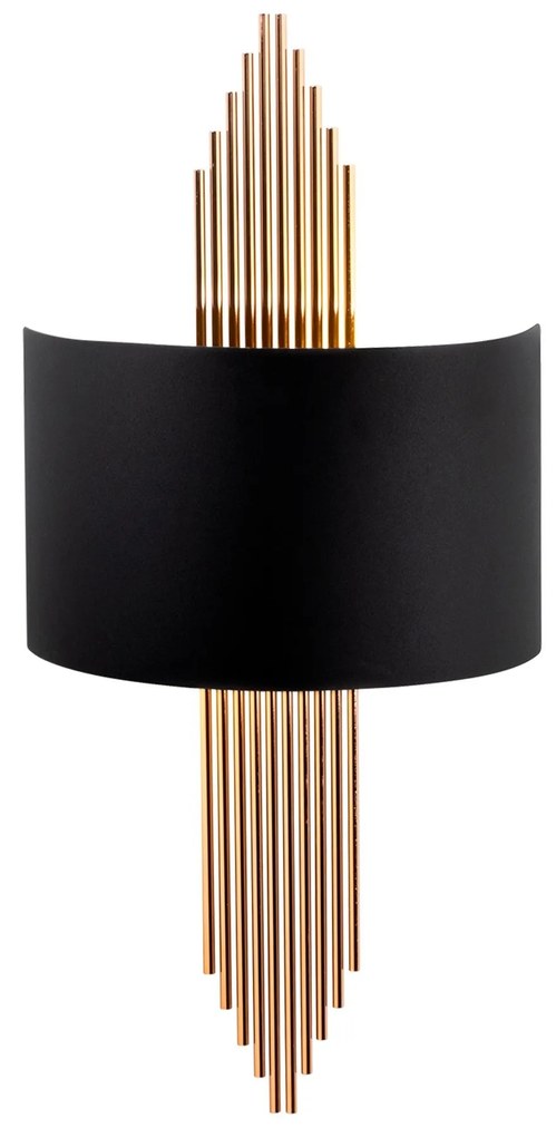 Aplique de Parede 617 – Preto e Cobre – 75 x 10 x 22 cm