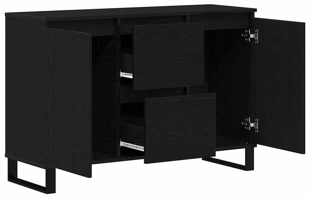 Buffet vidaXL Carvalho Preto 104x35x70 cm Madeira Compensada